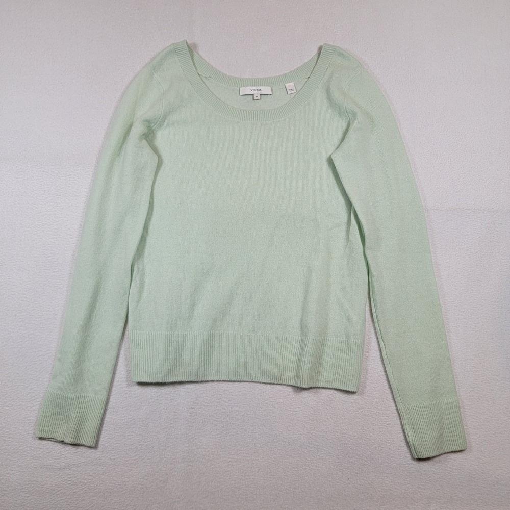 Vince Women's XS Mint Green Knit Sweater Lightweight Round Neck Pullover Top